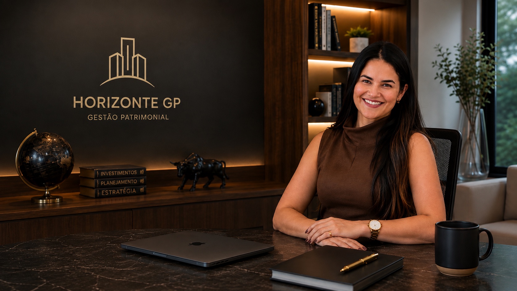 Consultora da Horizonte GP no escritório da empresa